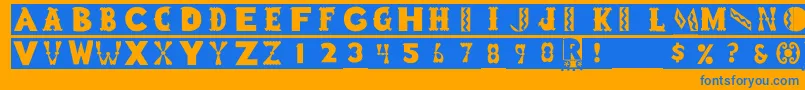 Czcionka Blockboys – niebieskie czcionki na pomarańczowym tle