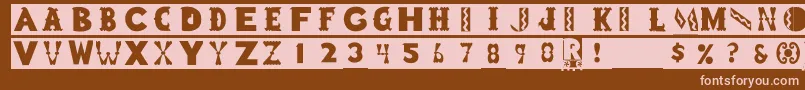 Blockboys-Schriftart – Rosa Schriften auf braunem Hintergrund