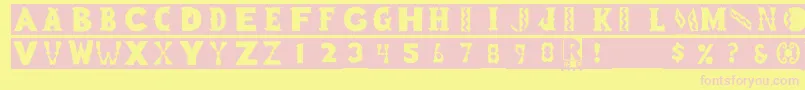 フォントBlockboys – ピンクのフォント、黄色の背景