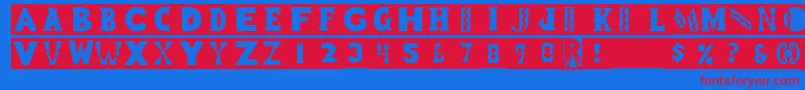 Blockboys Font – Red Fonts on Blue Background