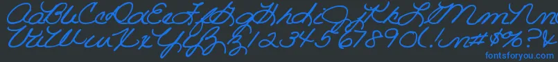 DjbRoomMother Font – Blue Fonts on Black Background