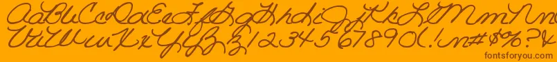 Weitere Informationen zur DjbRoomMother-Schriftart DjbRoomMother-Schriftart – Braune Schriften auf orangefarbenem Hintergrund