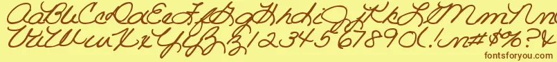 DjbRoomMother Font – Brown Fonts on Yellow Background