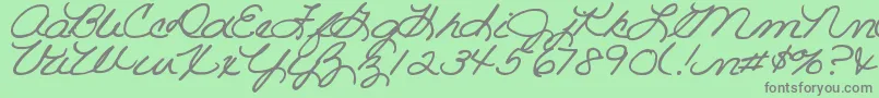 DjbRoomMother Font – Gray Fonts on Green Background