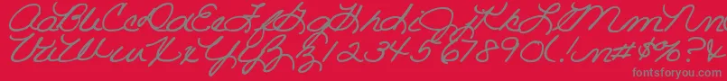 DjbRoomMother Font – Gray Fonts on Red Background
