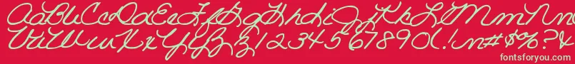 DjbRoomMother Font – Green Fonts on Red Background