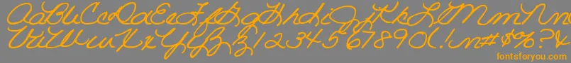 DjbRoomMother-Schriftart – Orangefarbene Schriften auf grauem Hintergrund