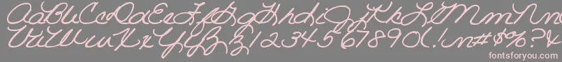 DjbRoomMother Font – Pink Fonts on Gray Background