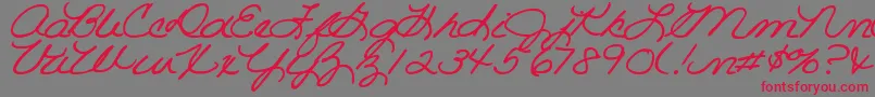 DjbRoomMother-Schriftart – Rote Schriften auf grauem Hintergrund