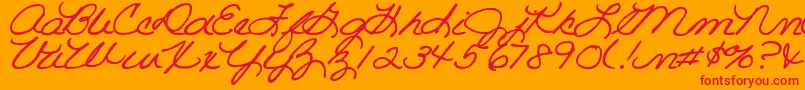 DjbRoomMother Font – Red Fonts on Orange Background