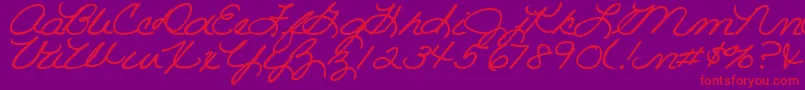 DjbRoomMother Font – Red Fonts on Purple Background