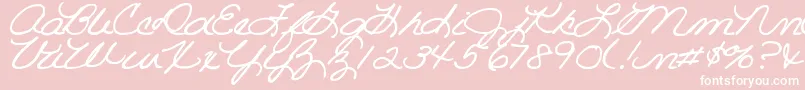 DjbRoomMother-Schriftart – Weiße Schriften auf rosa Hintergrund