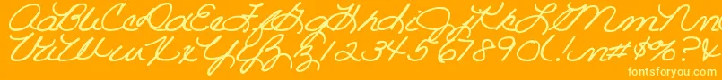 DjbRoomMother Font – Yellow Fonts on Orange Background