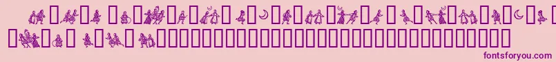 Littlepe-Schriftart – Violette Schriften auf rosa Hintergrund