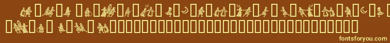 Littlepe Font – Yellow Fonts on Brown Background