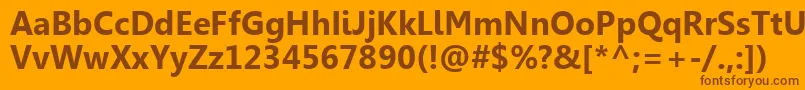 GishaРџРѕР»СѓР¶РёСЂРЅС‹Р№ Font – Brown Fonts on Orange Background