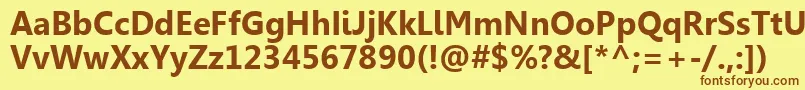 GishaРџРѕР»СѓР¶РёСЂРЅС‹Р№ Font – Brown Fonts on Yellow Background