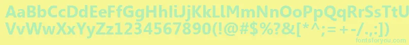 GishaРџРѕР»СѓР¶РёСЂРЅС‹Р№ Font – Green Fonts on Yellow Background