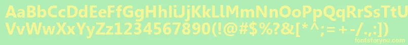 GishaРџРѕР»СѓР¶РёСЂРЅС‹Р№-fontti – keltaiset fontit vihreällä taustalla