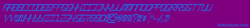 フォントEpicenterDiscoitalic – 紫色の背景に青い文字