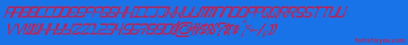 EpicenterDiscoitalic Font – Red Fonts on Blue Background