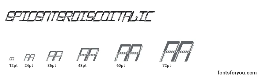 Размеры шрифта EpicenterDiscoitalic