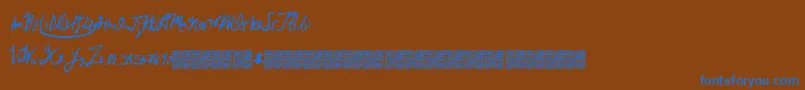 Więcej informacji o czcionce Brokenmustangs Czcionka Brokenmustangs – niebieskie czcionki na brązowym tle
