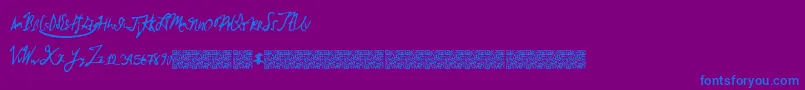 Brokenmustangs-Schriftart – Blaue Schriften auf violettem Hintergrund