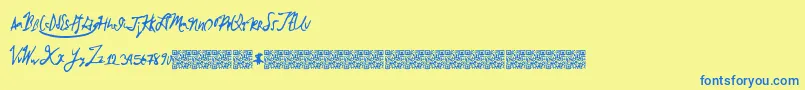 Brokenmustangs Font – Blue Fonts on Yellow Background