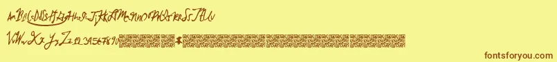 Brokenmustangs Font – Brown Fonts on Yellow Background
