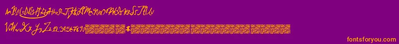 Brokenmustangs-Schriftart – Orangefarbene Schriften auf violettem Hintergrund