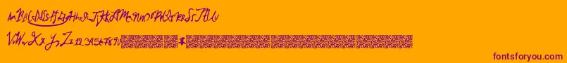 Brokenmustangs Font – Purple Fonts on Orange Background