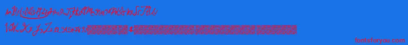 Brokenmustangs Font – Red Fonts on Blue Background