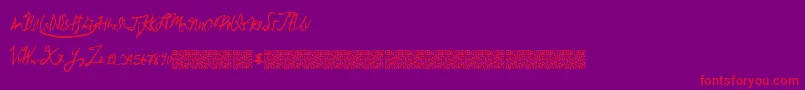 Czcionka Brokenmustangs – czerwone czcionki na fioletowym tle