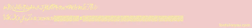 Brokenmustangs-Schriftart – Gelbe Schriften auf rosa Hintergrund