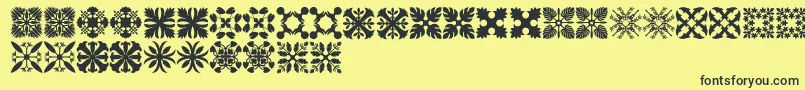 HawaiianQuilt3 Font – Black Fonts on Yellow Background