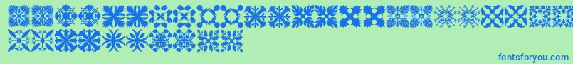 HawaiianQuilt3 Font – Blue Fonts on Green Background