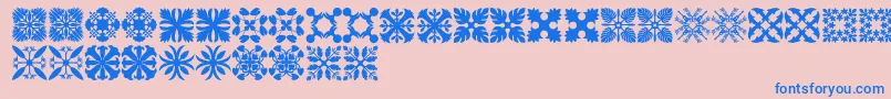 HawaiianQuilt3 Font – Blue Fonts on Pink Background