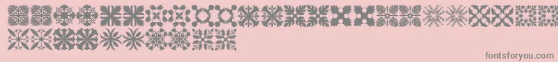 HawaiianQuilt3 Font – Gray Fonts on Pink Background