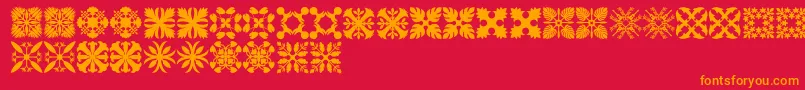 HawaiianQuilt3 Font – Orange Fonts on Red Background