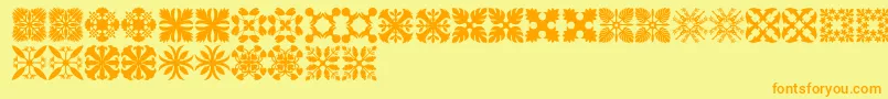 HawaiianQuilt3 Font – Orange Fonts on Yellow Background