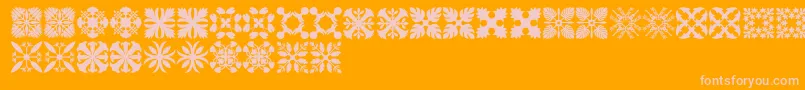 HawaiianQuilt3 Font – Pink Fonts on Orange Background