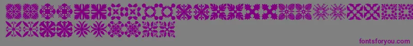 HawaiianQuilt3 Font – Purple Fonts on Gray Background