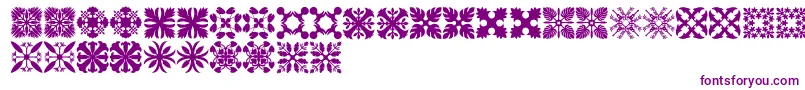 HawaiianQuilt3-Schriftart – Violette Schriften auf weißem Hintergrund