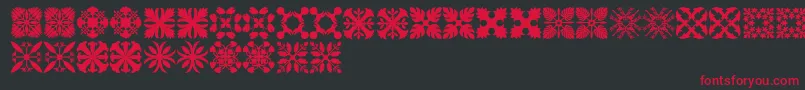 HawaiianQuilt3 Font – Red Fonts on Black Background