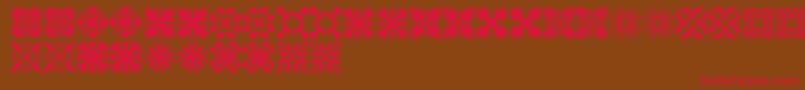 HawaiianQuilt3 Font – Red Fonts on Brown Background