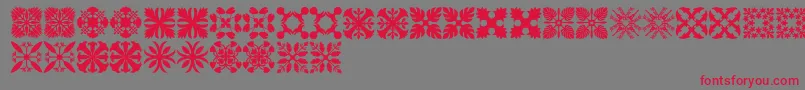 HawaiianQuilt3 Font – Red Fonts on Gray Background