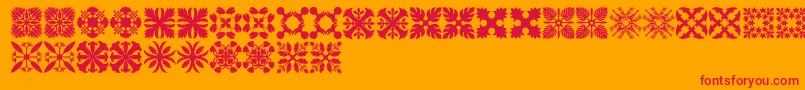 HawaiianQuilt3 Font – Red Fonts on Orange Background