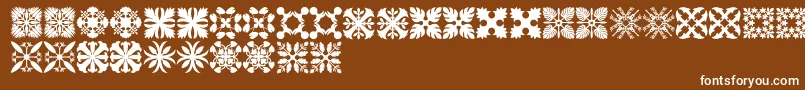 HawaiianQuilt3 Font – White Fonts on Brown Background