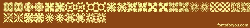 HawaiianQuilt3 Font – Yellow Fonts on Brown Background